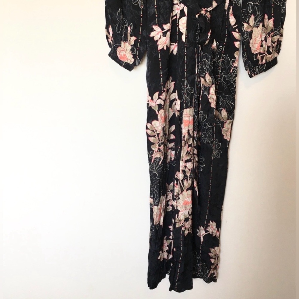 Anthropologie Harlyn Floral Boho Wide Leg Jumpsuit Balloon Sleeve S - Picture 6 of 14